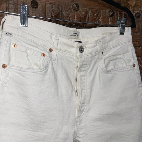 Citizens of Humanity NWT Jolene High Rise Straight Jeans in White Out Size 28 - Picture 6 of 13